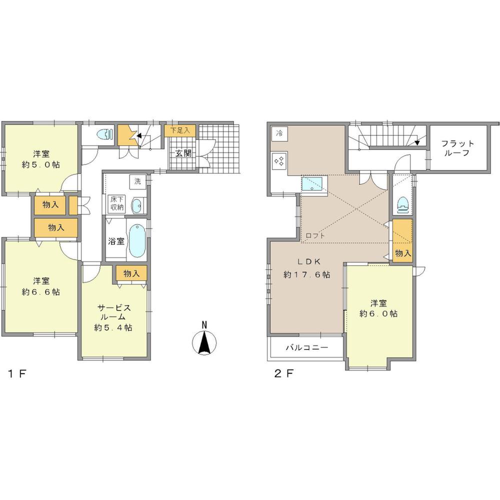 Floor plan. 45,800,000 yen, 3LDK + S (storeroom), Land area 100.01 sq m , Building area 98.87 sq m