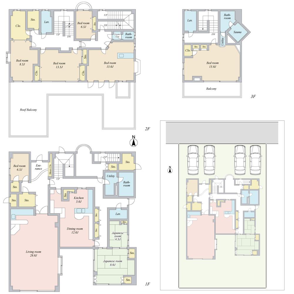 Floor plan. 330 million yen, 8LDK, Land area 611.57 sq m , Building area 434.05 sq m