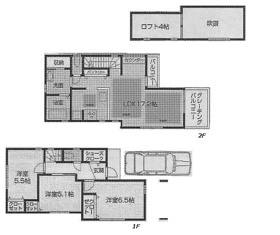 Floor plan. (C Building), Price 45,300,000 yen, 3LDK, Land area 81.08 sq m , Building area 81 sq m
