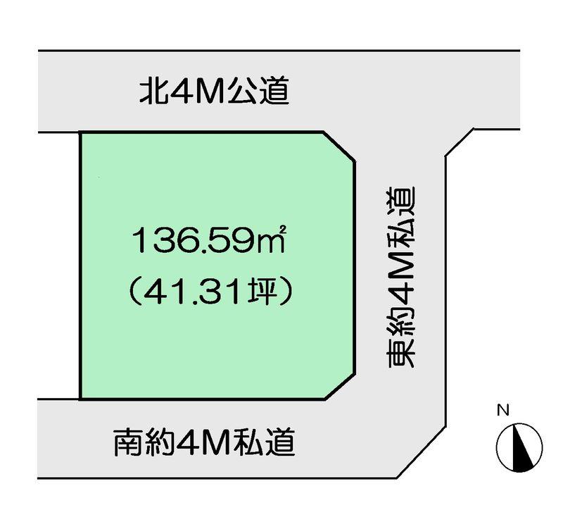 Compartment figure. Land price 48 million yen, Land area 136.59 sq m Oizumigakuen Uchi