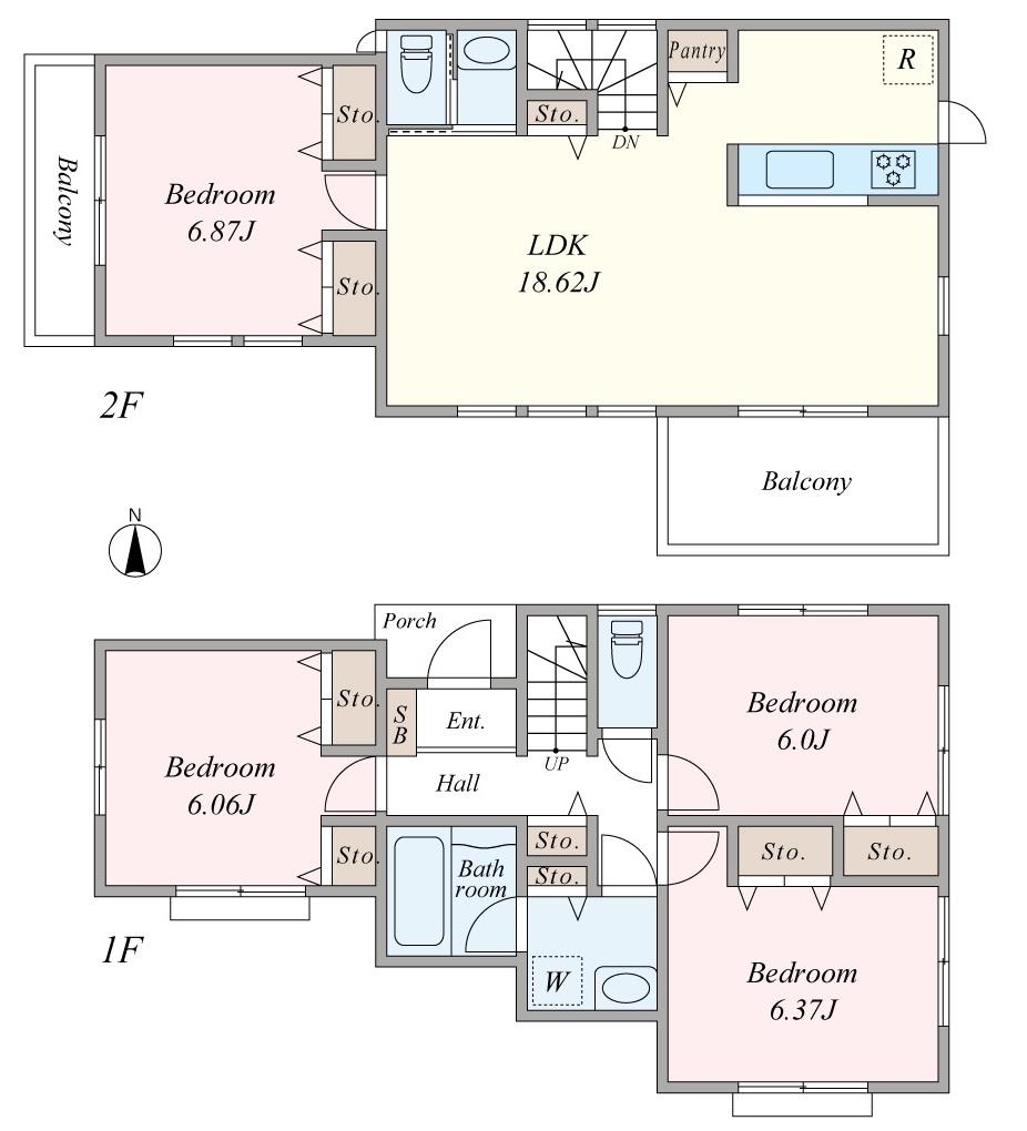 Floor plan. 62,800,000 yen, 4LDK, Land area 102.99 sq m , Building area 97.96 sq m
