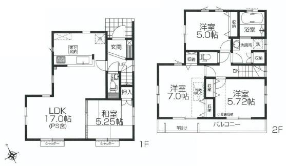 Floor plan. (4 Building), Price 46,800,000 yen, 4LDK, Land area 87.83 sq m , Building area 90.67 sq m