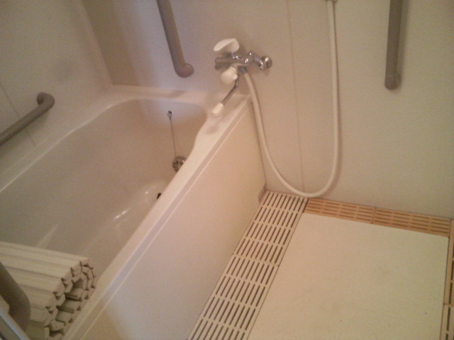 Bath. Barrier-free with handrail