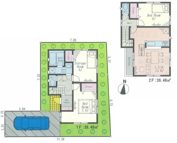 Floor plan. 40,800,000 yen, 3LDK, Land area 82 sq m , Building area 78.96 sq m