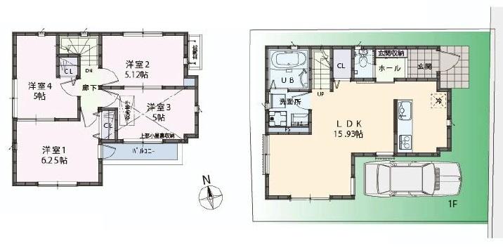 Floor plan. (A Building), Price 46,800,000 yen, 4LDK, Land area 81.95 sq m , Building area 81.76 sq m