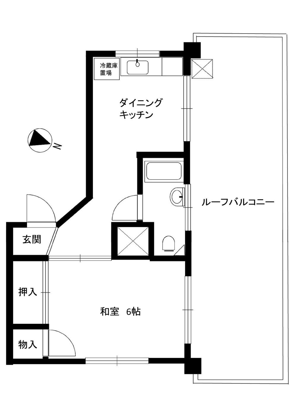 Floor plan. 1DK, Price 9.8 million yen, Occupied area 26.89 sq m