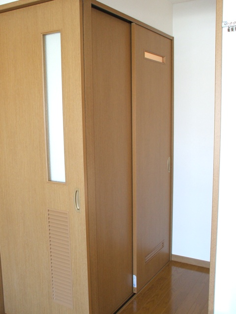 Other room space. Undressing washroom door