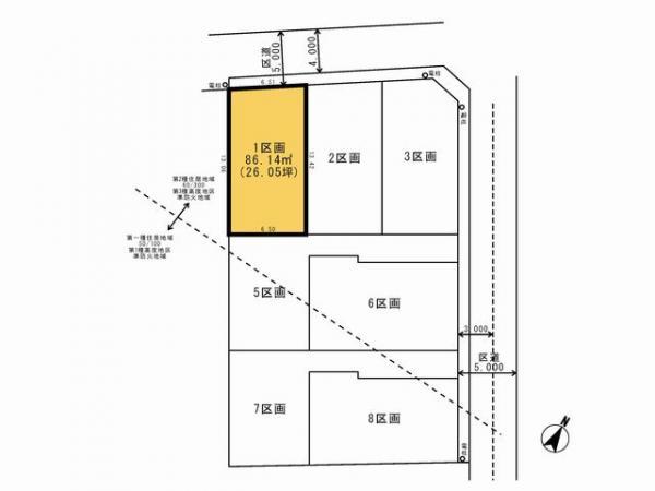 Compartment figure. Land price 40,800,000 yen, Land area 86.14 sq m