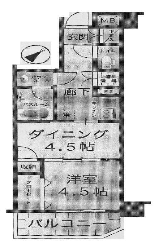 Floor plan. 1DK, Price 14.9 million yen, Occupied area 30.76 sq m , Balcony area 5.03 sq m floor plan