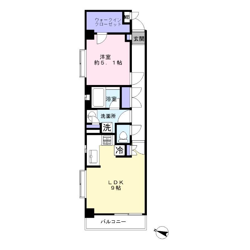 Floor plan. 1LDK, Price 23 million yen, Footprint 43.5 sq m