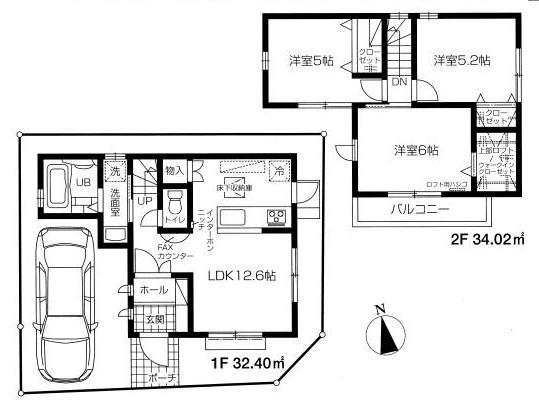 Floor plan. 32,800,000 yen, 3LDK, Land area 68.73 sq m , Building area 68.37 sq m floor plan