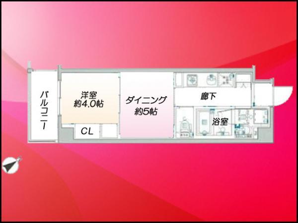 Floor plan. 1DK, Price 15.8 million yen, Occupied area 30.16 sq m , Balcony area 4.48 sq m