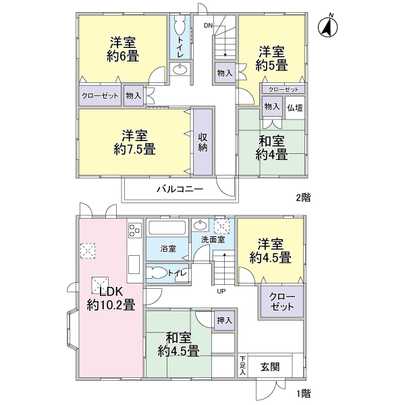 Floor plan. 6LDK type that has the attic housed about 28 sq m!
