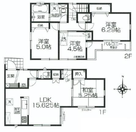 Floor plan. (5 Building), Price 46,800,000 yen, 4LDK, Land area 87.69 sq m , Building area 87.66 sq m