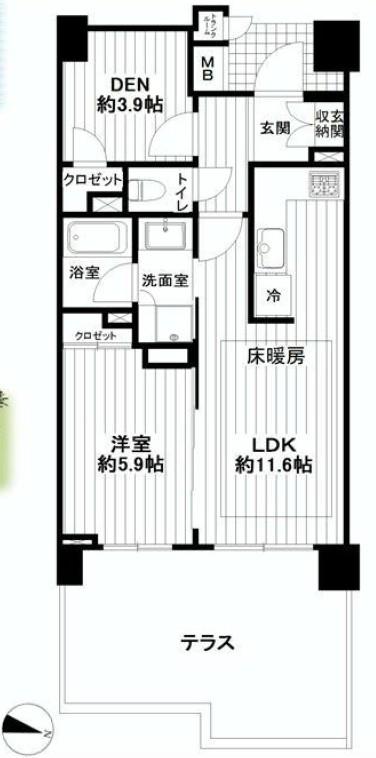 Floor plan. 1LDK + S (storeroom), Price 27,800,000 yen, Occupied area 48.98 sq m