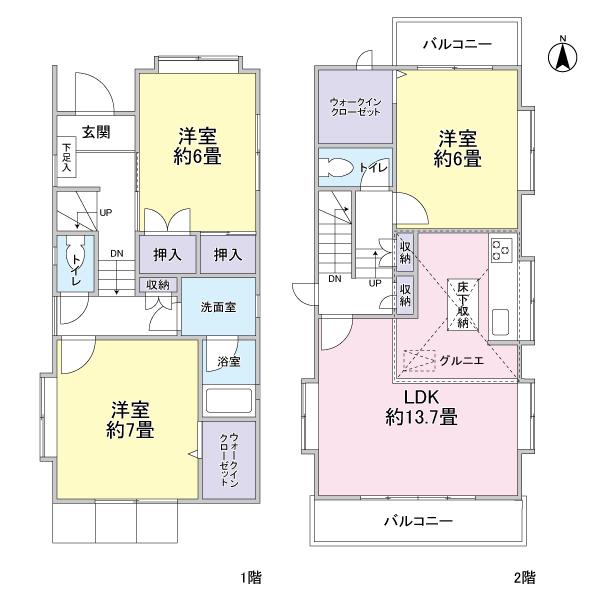 Floor plan. 22,220,000 yen, 3LDK, Land area 76.38 sq m , Building area 85.09 sq m 3LDK type