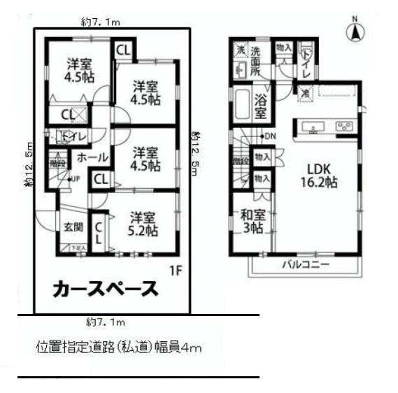 Floor plan. 57,800,000 yen, 4LDK, Land area 89.59 sq m , Building area 92.95 sq m