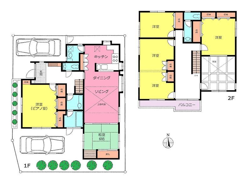 Floor plan. 34,800,000 yen, 6LDK, Land area 166.94 sq m , Building area 165.24 sq m Oizumigakuen Detached