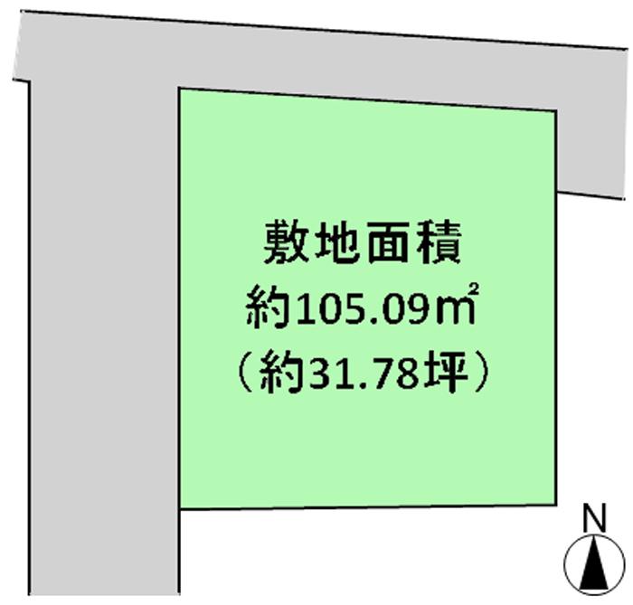 Compartment figure. Land price 22,650,000 yen, It is shaping areas of land area 105.01 sq m about 31 square meters. Exposure to the sun ・ Ventilation is good. 