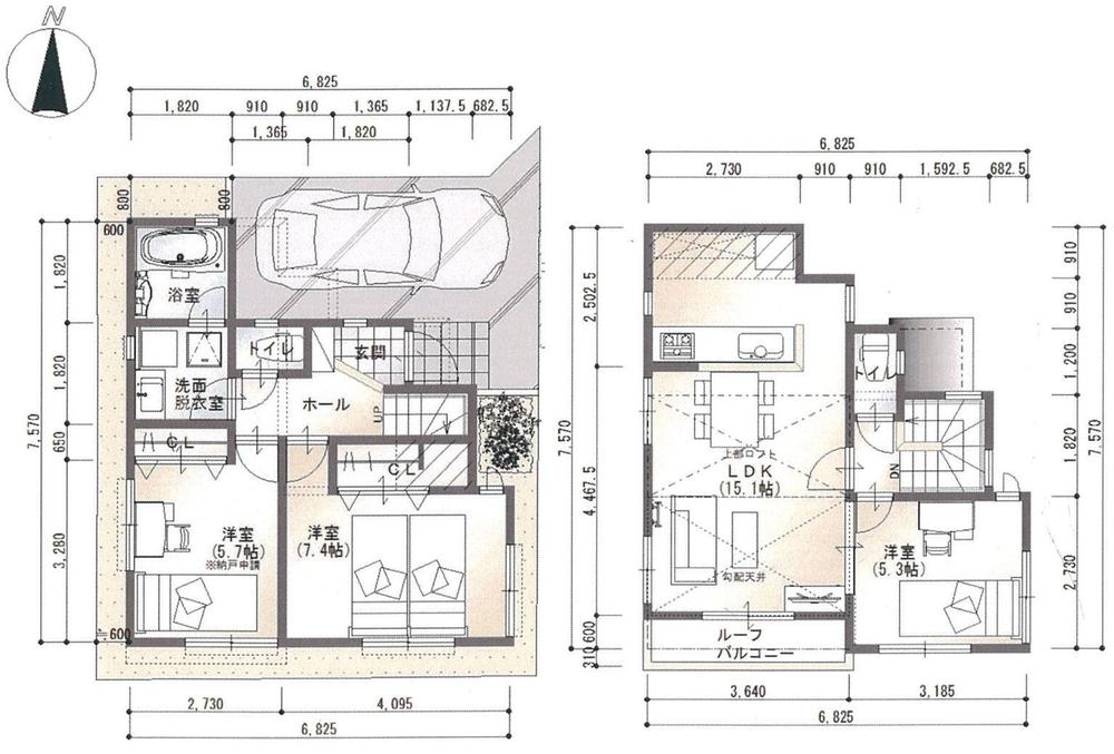 Floor plan. (B Building), Price 39 million yen, 2LDK+S, Land area 96.38 sq m , Building area 78.01 sq m