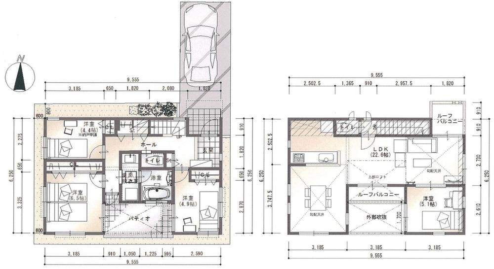 Floor plan. (C Building), Price 45,800,000 yen, 3LDK+S, Land area 125.87 sq m , Building area 93.57 sq m