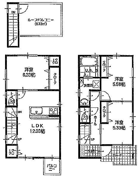 Floor plan. 42,800,000 yen, 3LDK, Land area 75.12 sq m , Building area 80.05 sq m