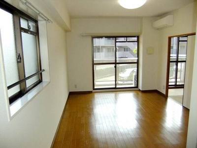 Living and room. Bright living room with two-sided lighting (flooring, Air condition)