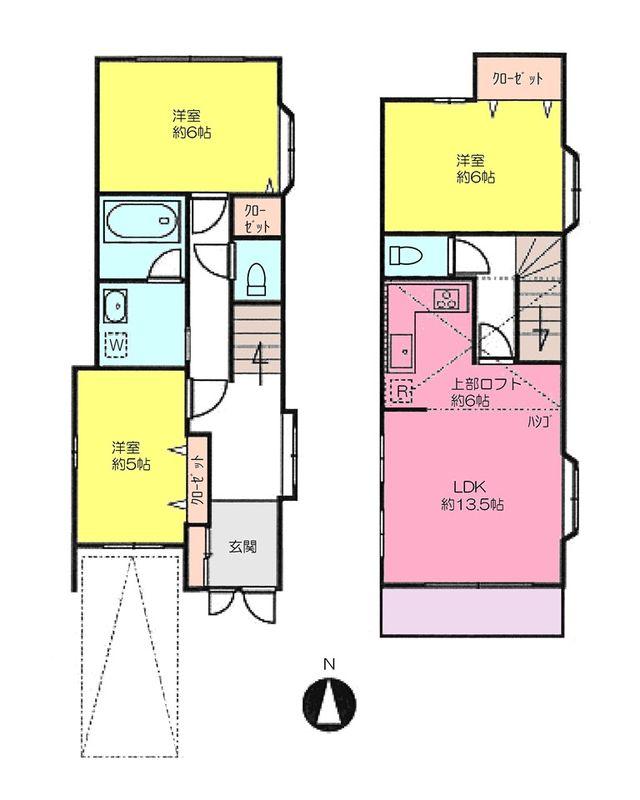 Floor plan. 39,800,000 yen, 3LDK, Land area 75.73 sq m , Building area 76.14 sq m Oizumigakuen Detached