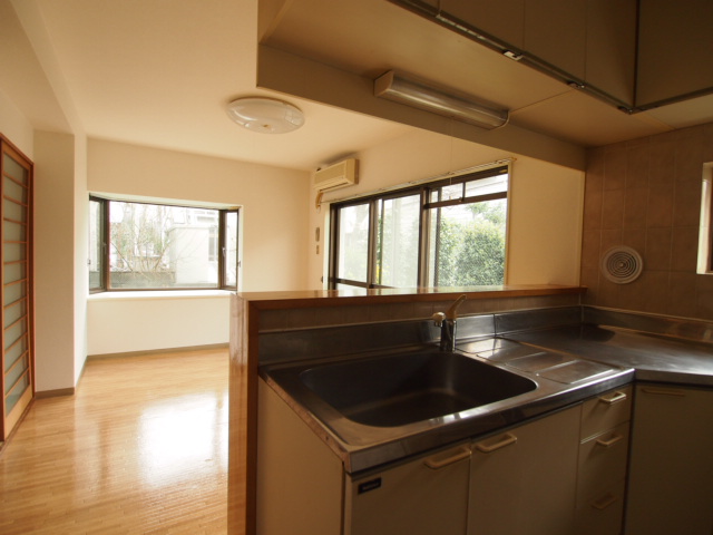 Living and room. L-shaped kitchen with a living-dining.