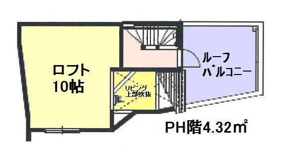 Floor plan. 47,800,000 yen, 3LDK + S (storeroom), Land area 47.37 sq m , Building area 72.76 sq m «PH floor floor plan »