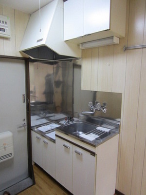 Kitchen. Two-burner gas stove installation Allowed Kitchen