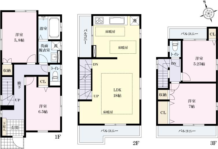 Floor plan. 54,800,000 yen, 4LDK, Land area 90.61 sq m , Building area 101.51 sq m