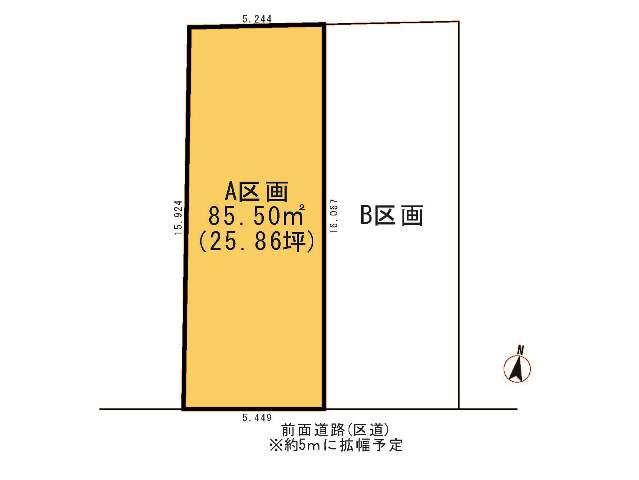 Compartment figure. Land price 41,200,000 yen, Land area 85.5 sq m