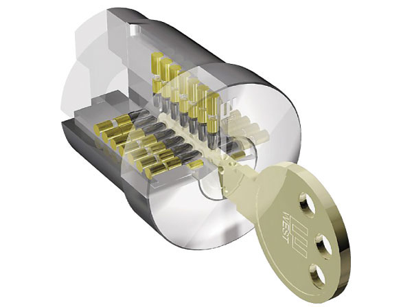 Security.  [Dimple cylinder key] Theory key differences is 12 billion ways. Incorrect tablet adopted a very difficult dimple cylinder key, such as picking and impressions. Reversible type, Smooth locking and unlocking. (Conceptual diagram)