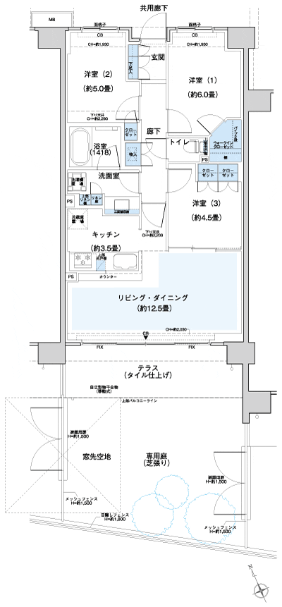 Floor: 3LDK + WIC, the occupied area: 69.86 sq m