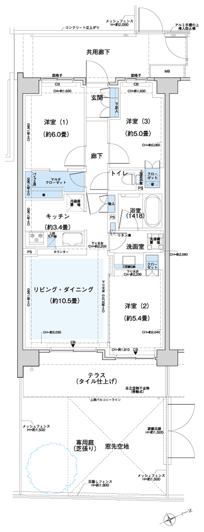 Floor: 3LDK + MC, occupied area: 67.11 sq m