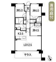 Floor: 3LDK + WIC, the occupied area: 69.86 sq m
