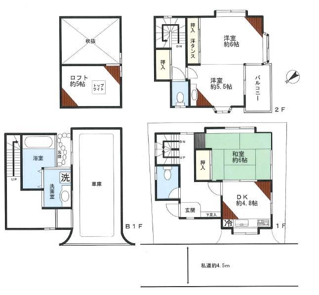 Floor plan. 29,800,000 yen, 3DK, Land area 45.23 sq m , Building area 87.88 sq m