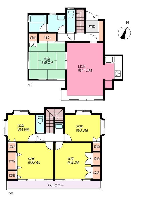 Floor plan. 36,300,000 yen, 5LDK, Land area 112.61 sq m , Building area 108.96 sq m Oizumigakuen Detached
