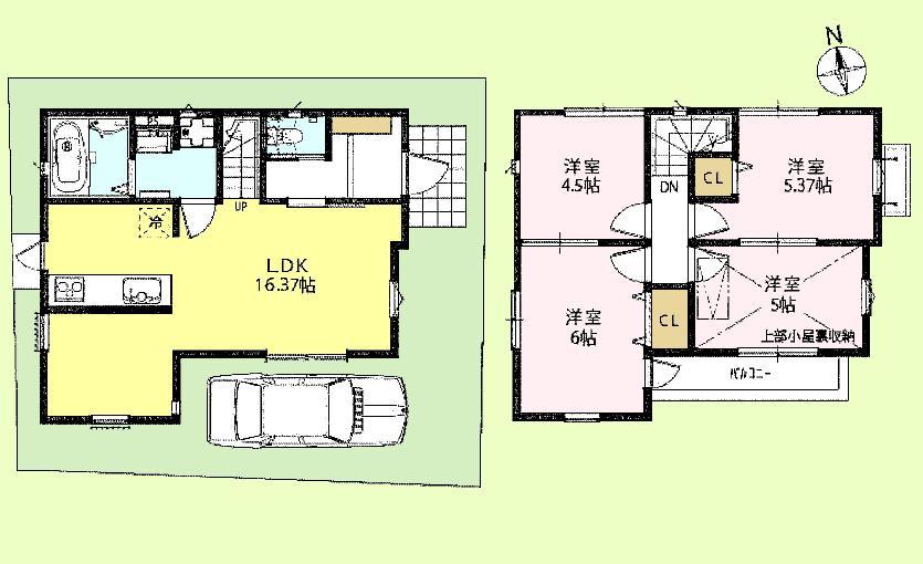 Floor plan. (B Building), Price 46,800,000 yen, 4LDK, Land area 81.81 sq m , Building area 81.56 sq m