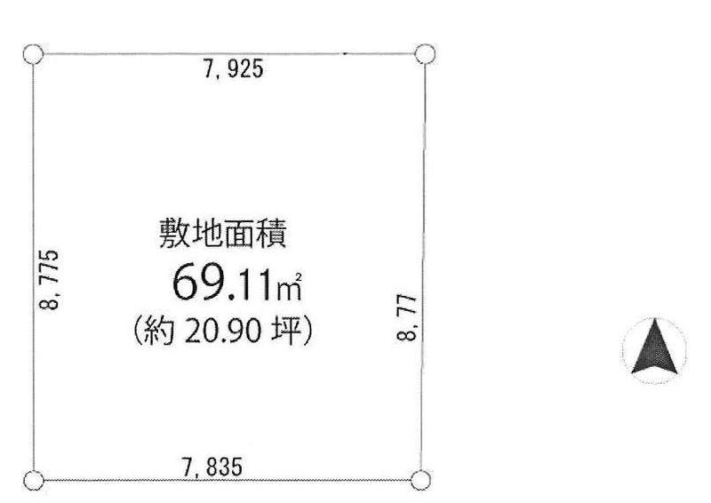 Compartment figure. Land price 18.9 million yen, Land area 69.11 sq m Oizumigakuen Uchi