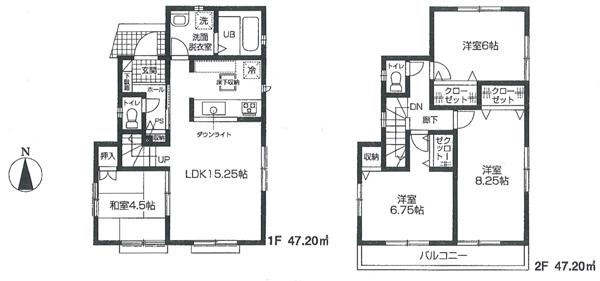 Floor plan. 46,900,000 yen, 4LDK, Land area 100.09 sq m , Building area 94.4 sq m