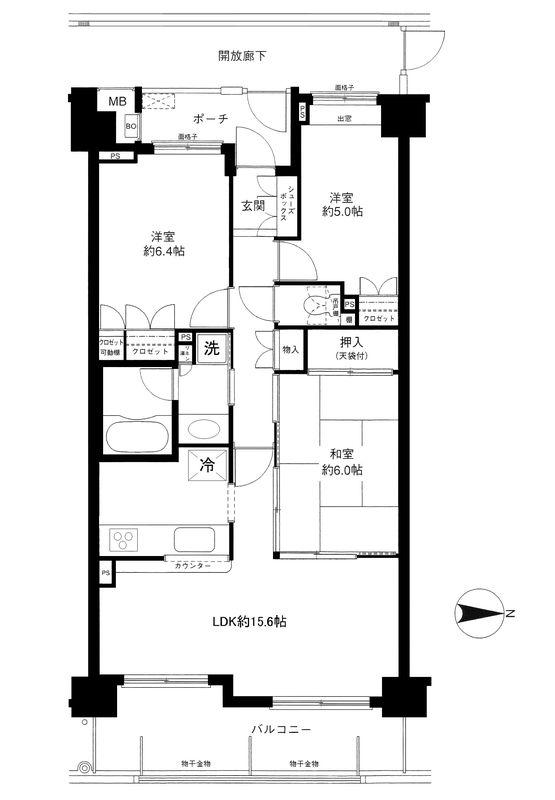 Floor plan. 3LDK, Price 28.8 million yen, Occupied area 70.84 sq m , Balcony area 10.97 sq m Oizumigakuen Mansion