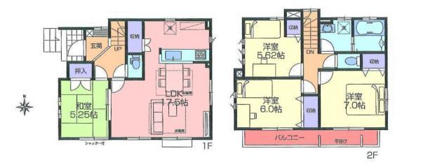 Floor plan. 60,800,000 yen, 4LDK, Land area 99.5 sq m , Building area 95.84 sq m