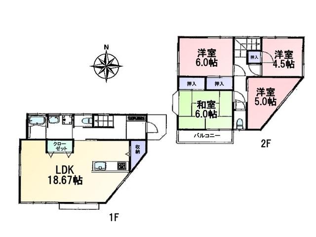 Floor plan. 32,800,000 yen, 4LDK, Land area 100.9 sq m , Building area 96.25 sq m Nerima Minamiōizumi 5-chome, floor plan