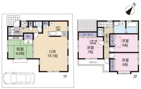 Floor plan. 55,800,000 yen, 4LDK, Land area 104.31 sq m , Building area 101.04 sq m