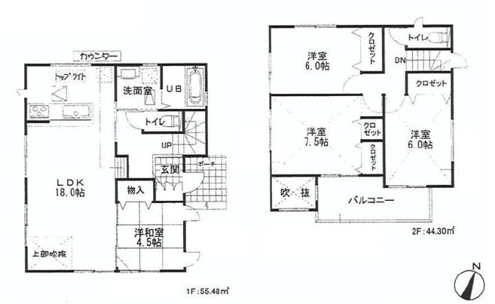 Floor plan. (4 Building), Price 55,800,000 yen, 4LDK, Land area 120 sq m , Building area 99.78 sq m