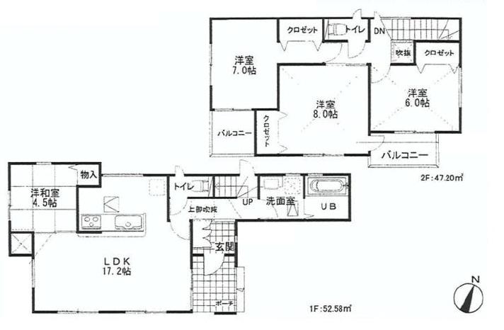 Floor plan. (5 Building), Price 65,800,000 yen, 4LDK, Land area 112 sq m , Building area 99.78 sq m