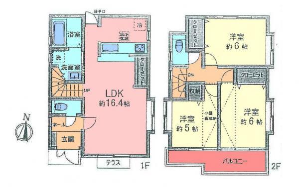 Floor plan. 28.8 million yen, 3LDK, Land area 98.34 sq m , Building area 78.16 sq m