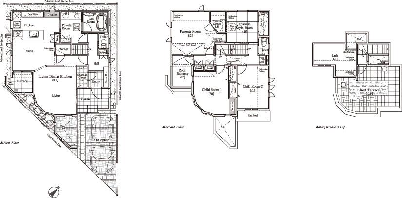 Floor plan. (A Building), Price 79,800,000 yen, 4LDK, Land area 106.77 sq m , Building area 126.41 sq m